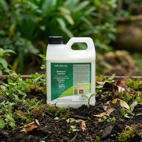 Galón de 1 litro de bloqueador solar mineral y orgánico FPS 50+ PA++++ de Naturalcare, vegano y reef-safe